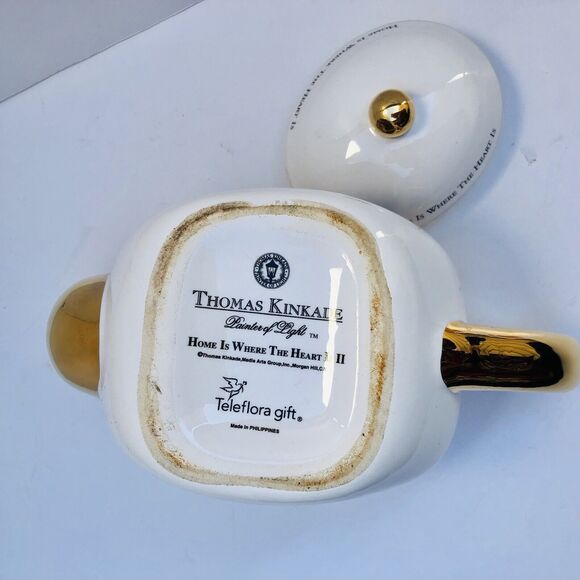 Thomas Kinkade Home Is Where The Heart Is II Decorative Tea Pot Teleflora Gift - Picture 9 of 10